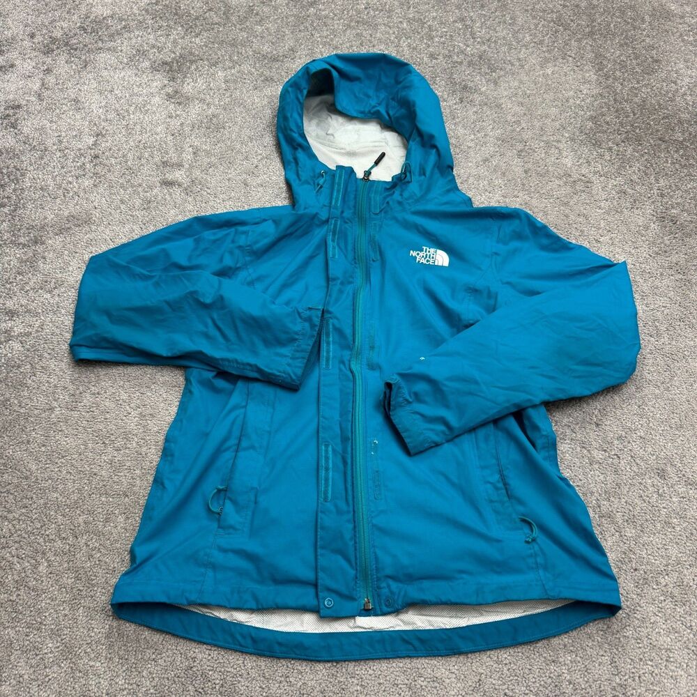 The North Face DryVent Hoodie Windbreaker Jacket Womens Medium Blue Full Zip